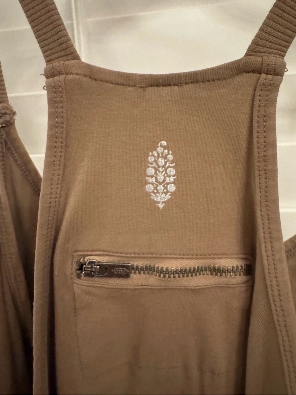 FP Movement by Free People Taupe Utility Jumpsuit Romper - Picture 3 of 3